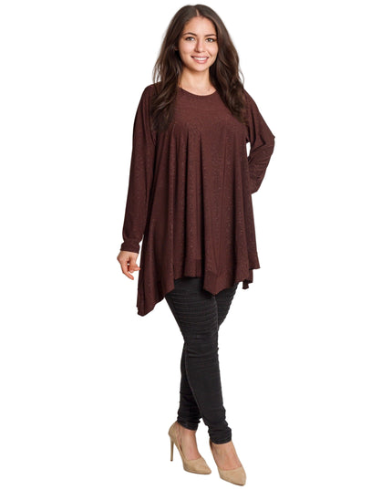 Разкроена туника с фин релеф и елегантна линия в големи размери