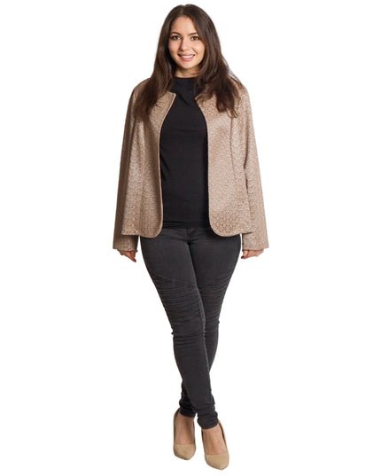 Елегантно сако с дантелена текстура и свободна кройка