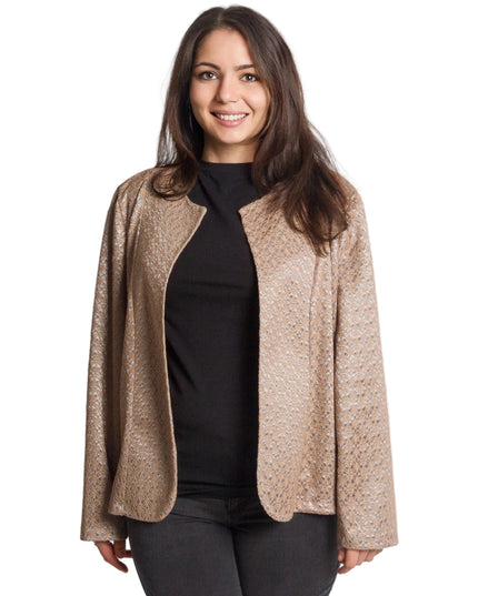 Елегантно сако с дантелена текстура и свободна кройка