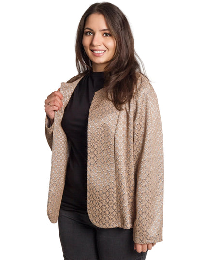 Елегантно сако с дантелена текстура и свободна кройка