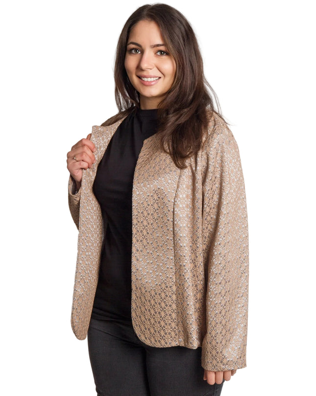 Елегантно сако с дантелена текстура и свободна кройка