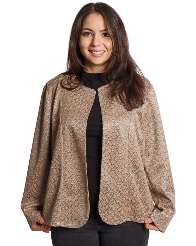 Елегантно сако с дантелена текстура и свободна кройка