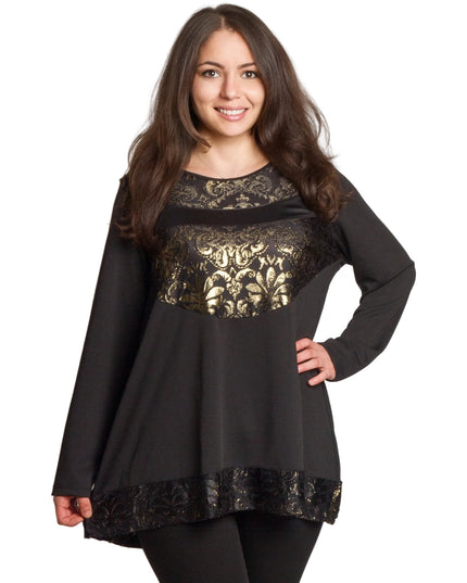 Официална туника с релефни златисти орнаменти в големи размери