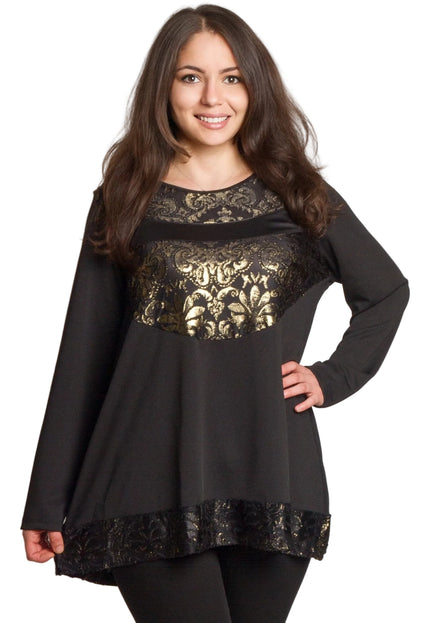 Официална туника с релефни златисти орнаменти в големи размери