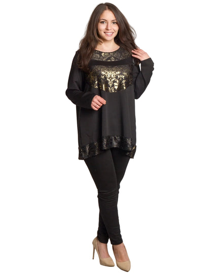 Официална туника с релефни златисти орнаменти в големи размери