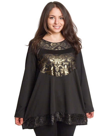 Официална туника с релефни златисти орнаменти в големи размери