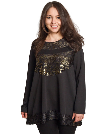 Официална туника с релефни златисти орнаменти в големи размери