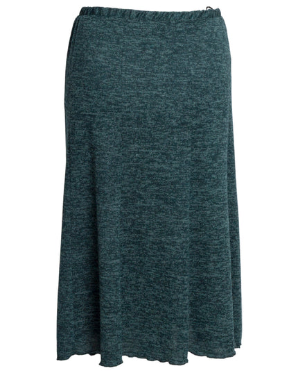 Разкроена зимна пола в зелен цвят и големи размери