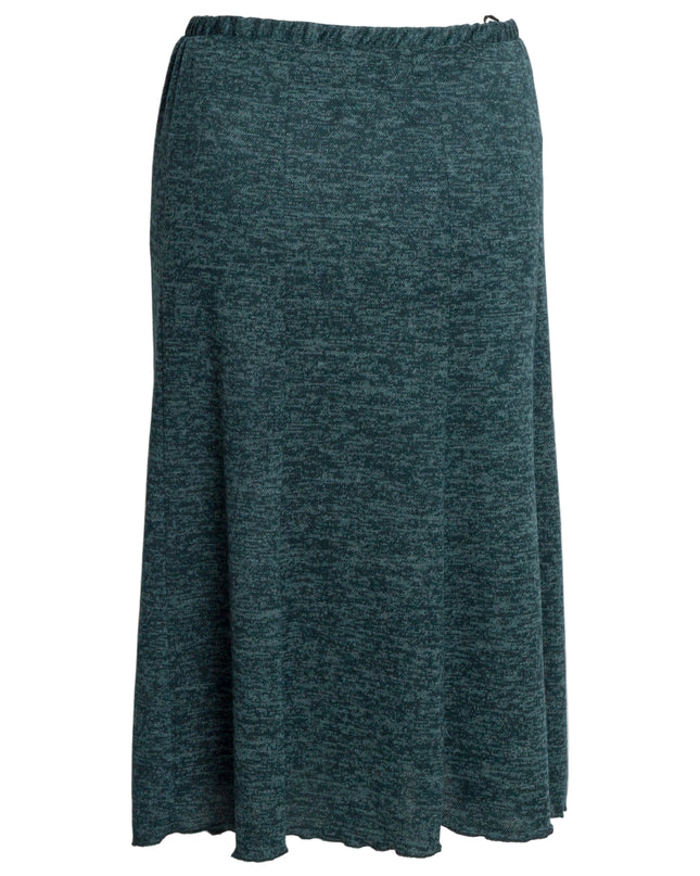 Разкроена зимна пола в зелен цвят и големи размери