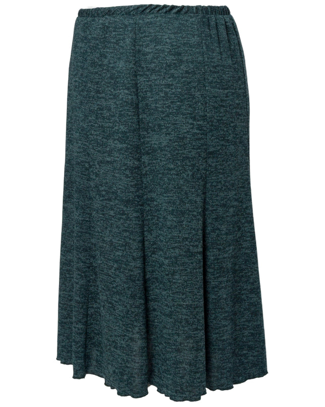 Разкроена зимна пола в зелен цвят и големи размери