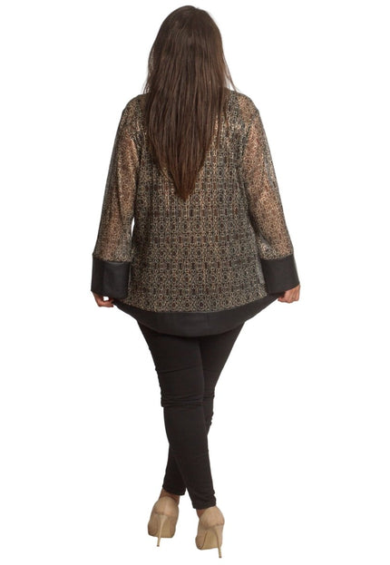 Дамса туника с геометричен многоцветен десен и потник - Maxi Market