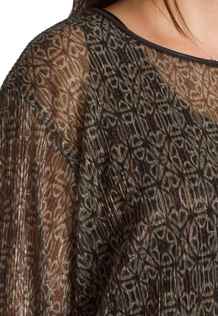 Дамса туника с геометричен многоцветен десен и потник - Maxi Market