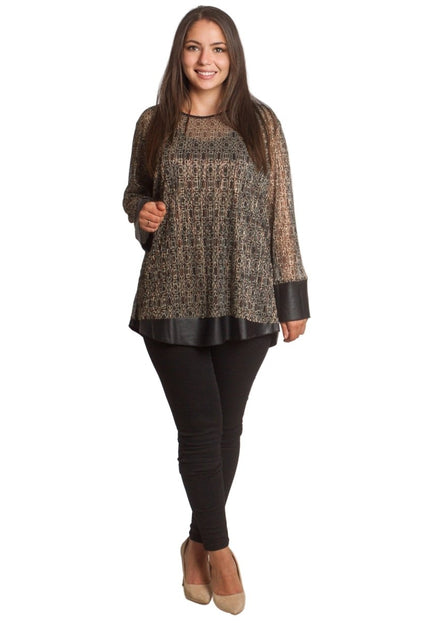 Дамса туника с геометричен многоцветен десен и потник - Maxi Market