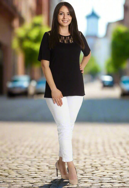 Дамска елегантна блуза с ефектно деколте - Подходяща за официални събития - Пролет - Лято - Maxi Market