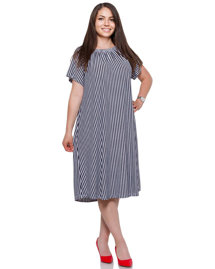 Дамска рокля в макси размери - тъмносиня - Off the Shoulder - ежедневна - Пролет - Лято - Maxi Market