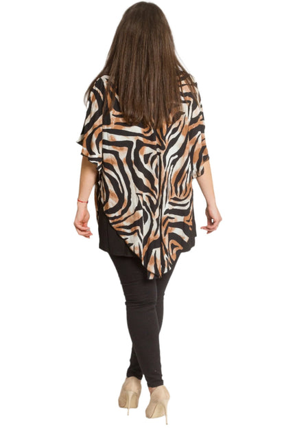 Дамска туника от шифон - 4XL,5XL - Животински принт - Maxi Market
