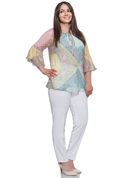 Официална туника в големи размери с абстрактен десен