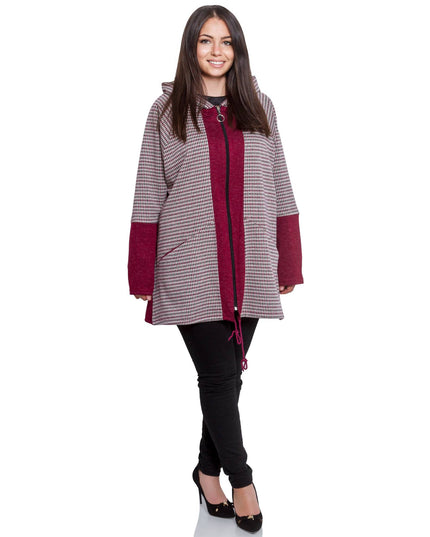 Елегантен жакет с качулка и джобове - Еластичен модел