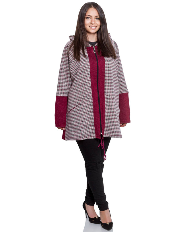 Елегантен жакет с качулка и джобове - Еластичен модел