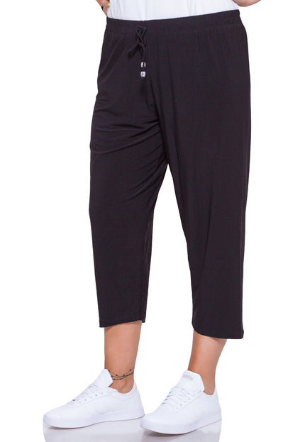 Дамски панталони в макси размери - черен цвят - удобни за ежедневието - еластични и стилни - Пролет - Лято - Maxi Market