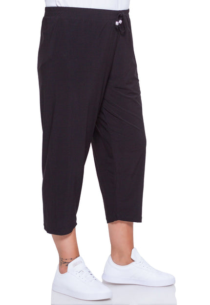 Дамски панталони в макси размери - черен цвят - удобни за ежедневието - еластични и стилни - Пролет - Лято - Maxi Market