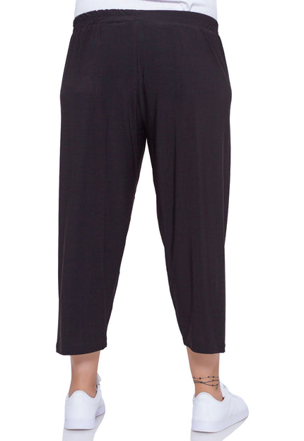 Дамски панталони в макси размери - черен цвят - удобни за ежедневието - еластични и стилни - Пролет - Лято - Maxi Market