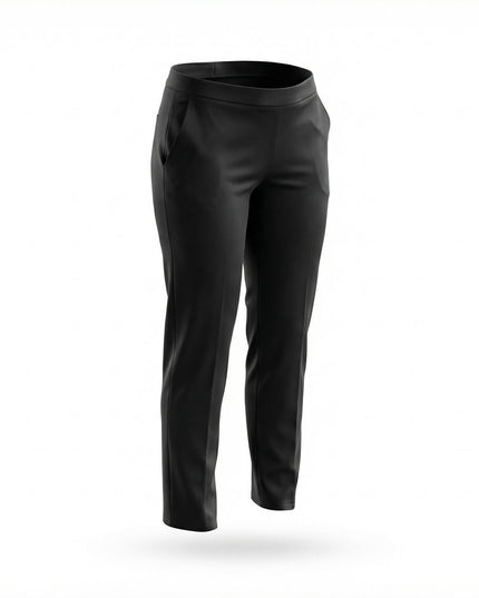 Официален черен панталон с дискретни камъни в големи размери