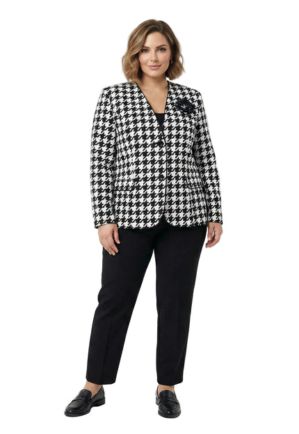 Официално дамско сако в пепит с роза и подплата