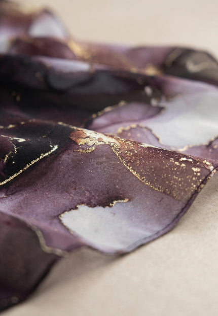 Официална макси туника тип пончо в лилави нюанси с ефирен шифон