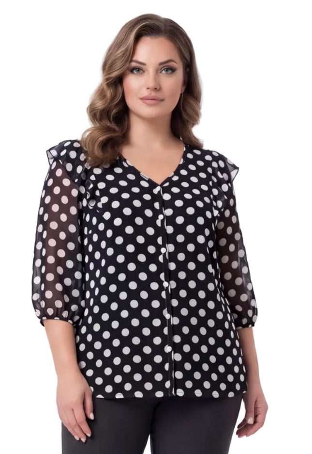 Официална тъмносиня туника на бели точки големи размери