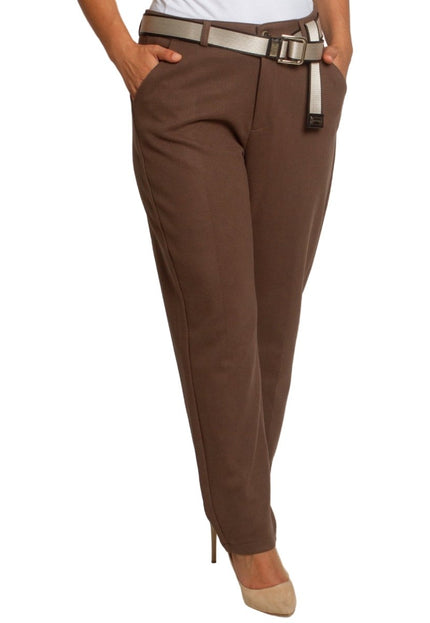 Елегантен панталон в макси размери с джобове и висока талия - Maxi Market