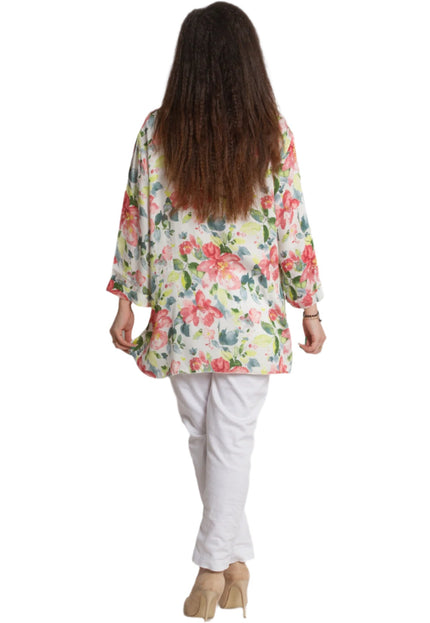 Елегантна флорална риза с класическа кройка в макси размери - Maxi Market