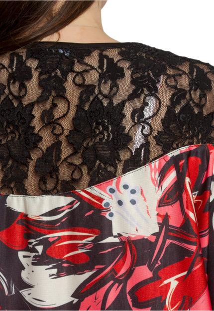 Елегантна макси туника с флорални мотиви и дантелен акцент - Maxi Market