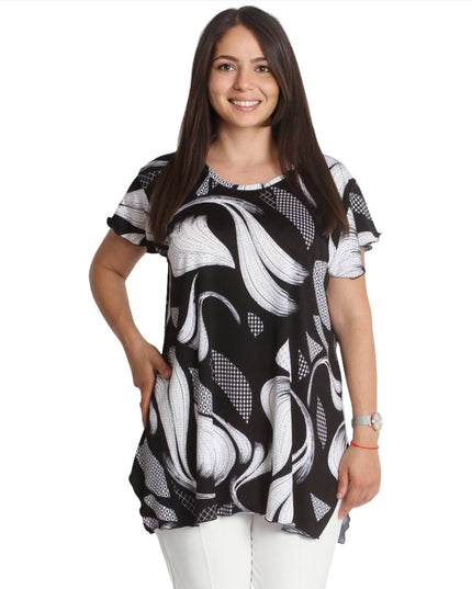 Елегантна туника с асиметричен дизайн - Удобна и Лека - 2XL, 3XL, 4XL, 5XL - Пролет - Лято - Maxi Market
