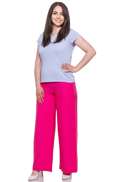 Елегантни розови панталони в макси размери - XL,2XL - Maxi Market