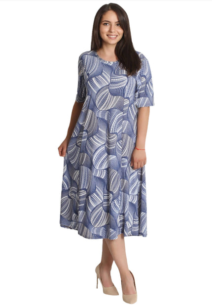 Лятна разкроена рокля - Стил и удобство - 2XL, 3XL, 4XL, 5XL - Пролет - Лято - Maxi Market