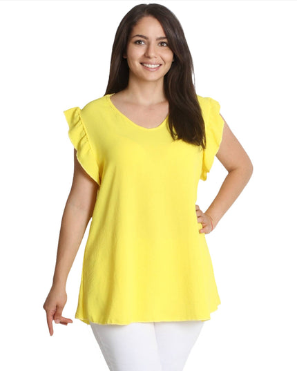 Лятна свободна блуза с дантела - V - образно деколте - 2XL 3XL - Пролет - Лято - Maxi Market