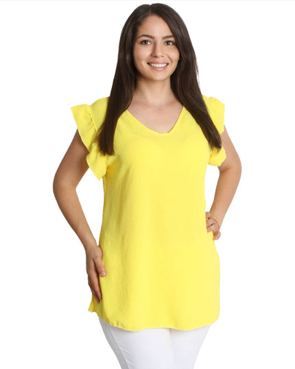 Лятна свободна блуза с дантела - V - образно деколте - 2XL 3XL - Пролет - Лято - Maxi Market