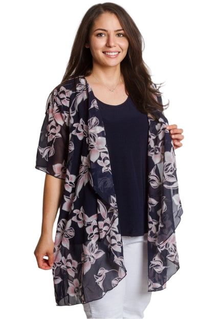 Макси комплект от потник и ефирно шифонено горнище на цветя - Maxi Market