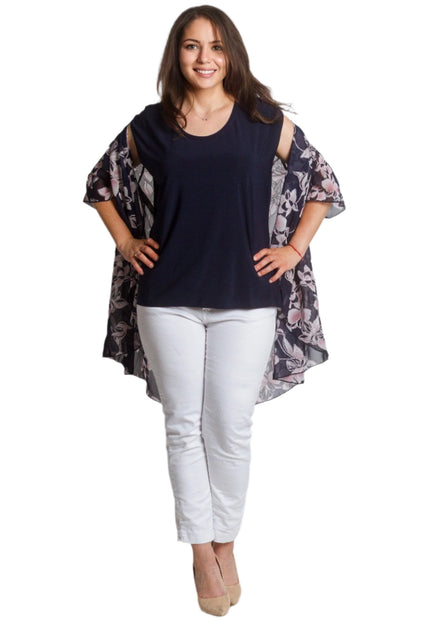 Макси комплект от потник и ефирно шифонено горнище на цветя - Maxi Market