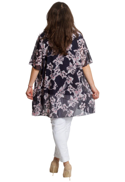 Макси комплект от потник и ефирно шифонено горнище на цветя - Maxi Market