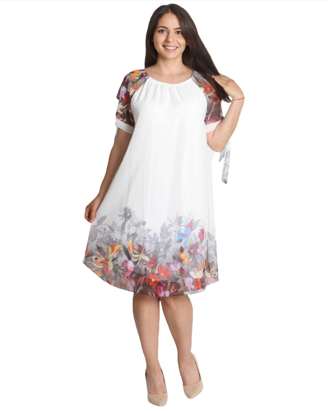 Макси рокля с шифон - Удобство и стил - 2XL - 3XL - Пролет - Лято - Maxi Market