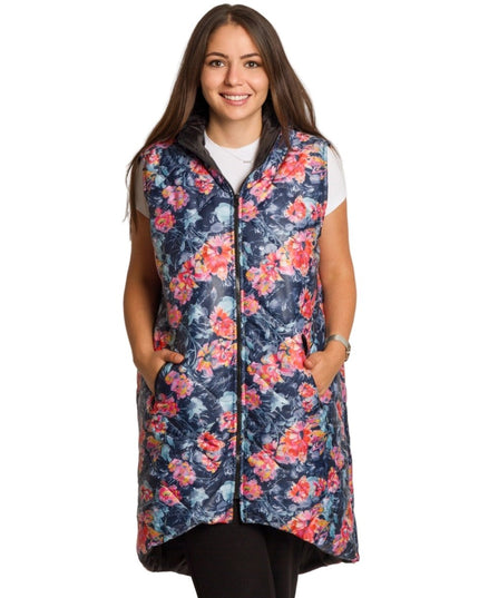 Многоцветен елек с флорален принт в макси размери - Maxi Market