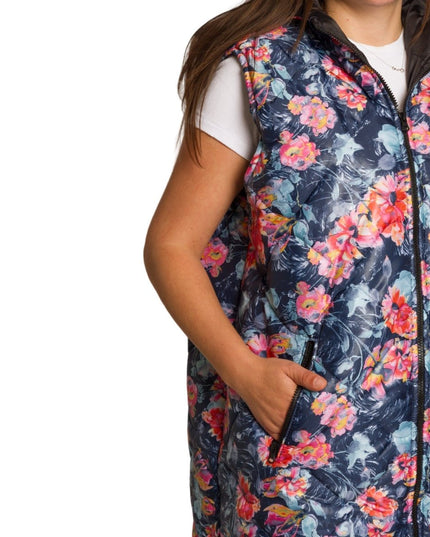 Многоцветен елек с флорален принт в макси размери - Maxi Market