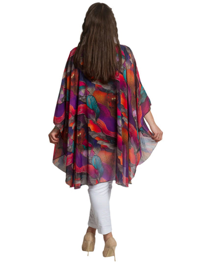 Официална асиметрична туника в макси размери с цветен принт - Maxi Market