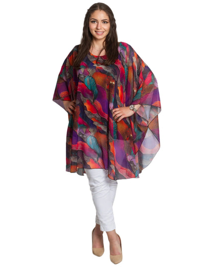 Официална асиметрична туника в макси размери с цветен принт - Maxi Market