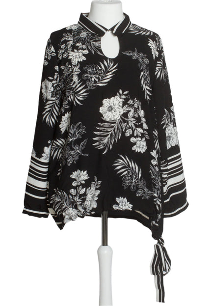 Официална макси риза в черен цвят на бели цветя - Maxi Market