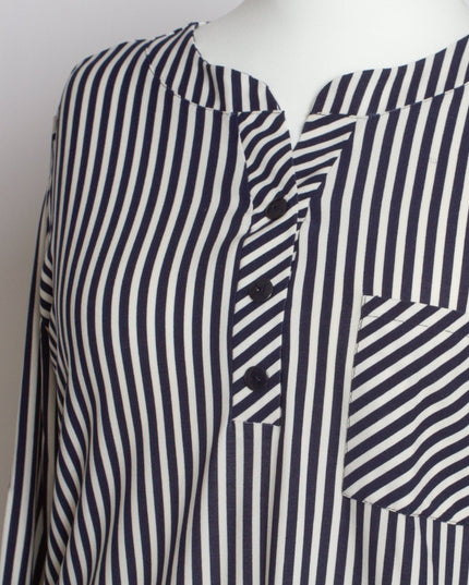 Официална риза на райе с джобче в макси размери - Maxi Market