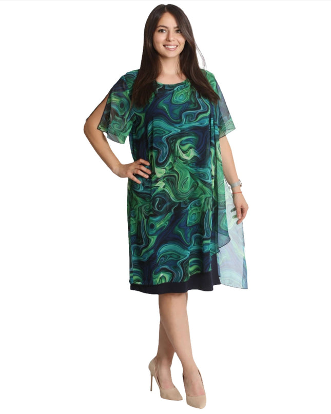 Официална рокля с красив шифон - 3XL,4XL,5XL,6XL - Maxi Market