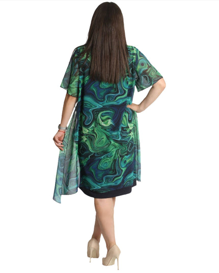 Официална рокля с красив шифон - 3XL,4XL,5XL,6XL - Maxi Market